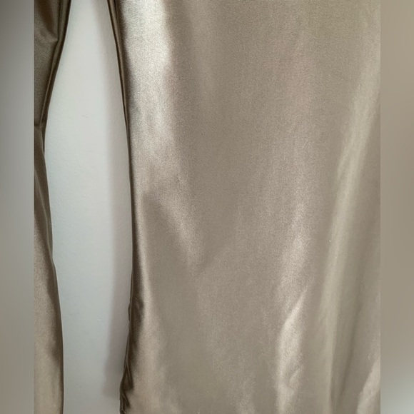 GOLDSIGN Square Neck Metallic Nude Thong Bodysuit - Picture 10 of 13